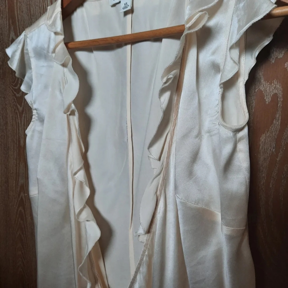 BANANA REPUBLIC 100%Silk Womens XS tie blouse